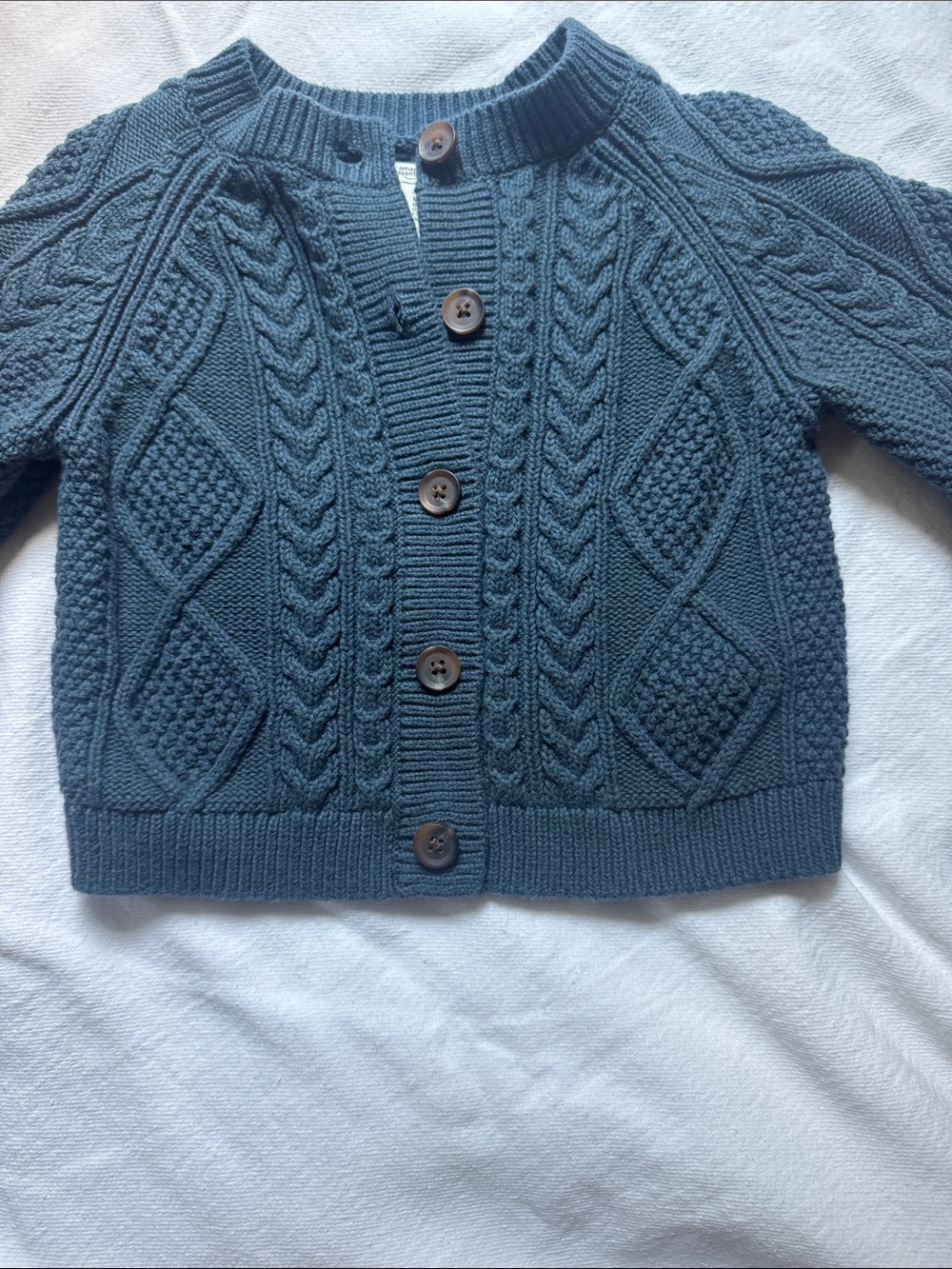 Amazon Essentials Blue Cable Knit Button-Front Cardigan, Sz 3T